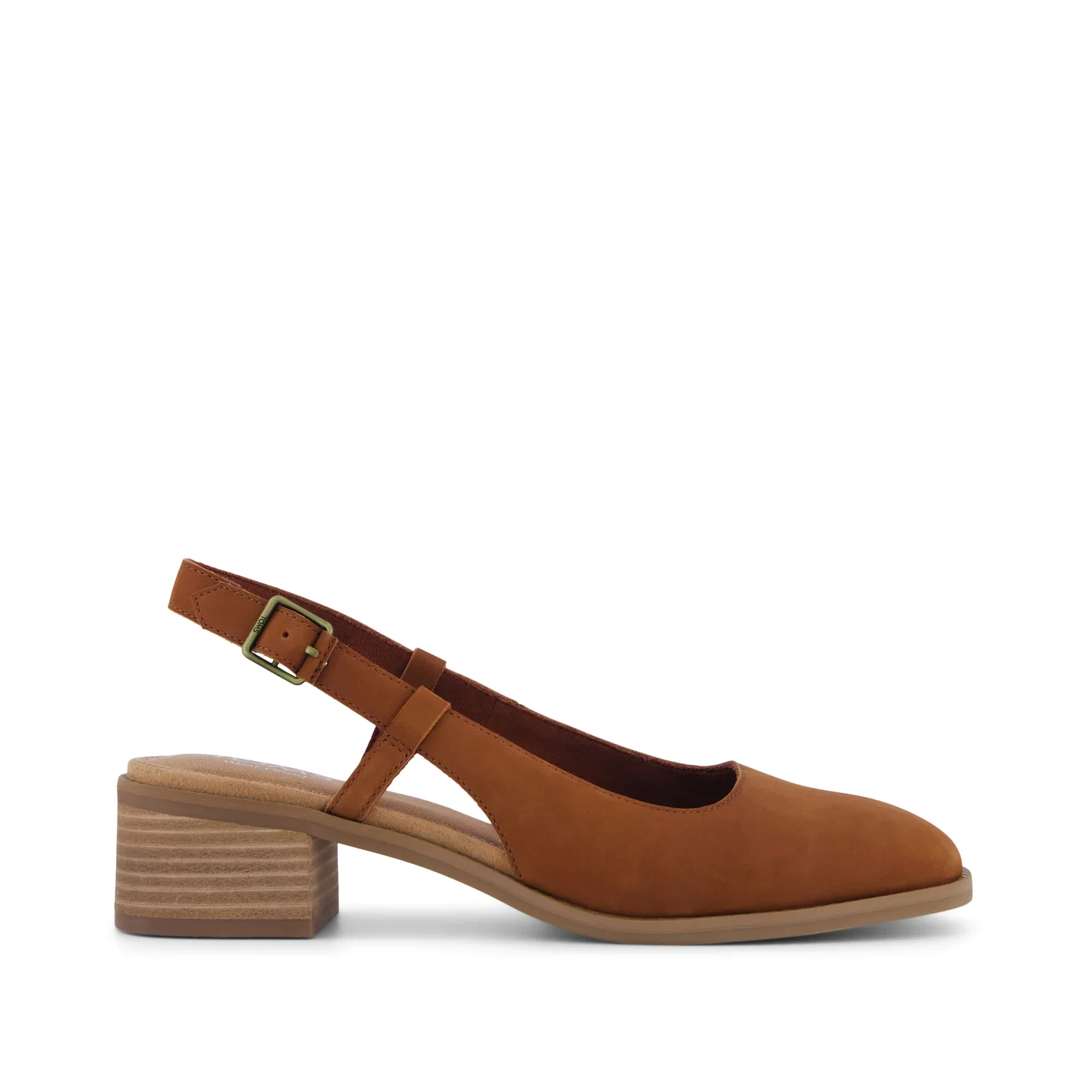 Image of Womens Jaclyn Slingback Heel Amber Brown  Nubuck Leather