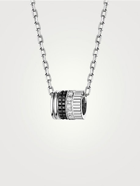 Small Quatre Black Edition 18K White Gold Pendant Necklace With Diamonds