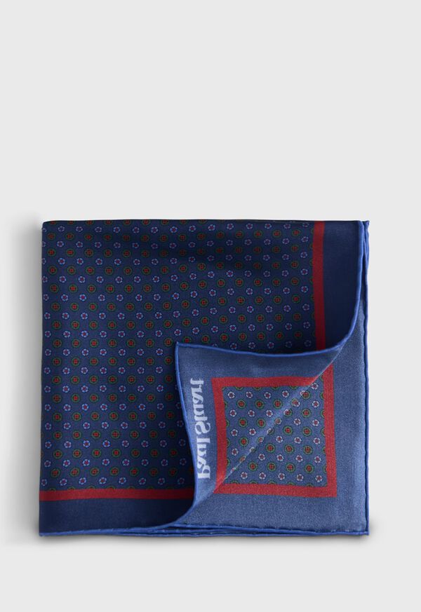 Image of MICRO MEDALLION PRINT POCKET SQUARE