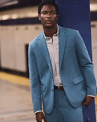 Slim Blue Comfort Stretch Tech Suit Jacket