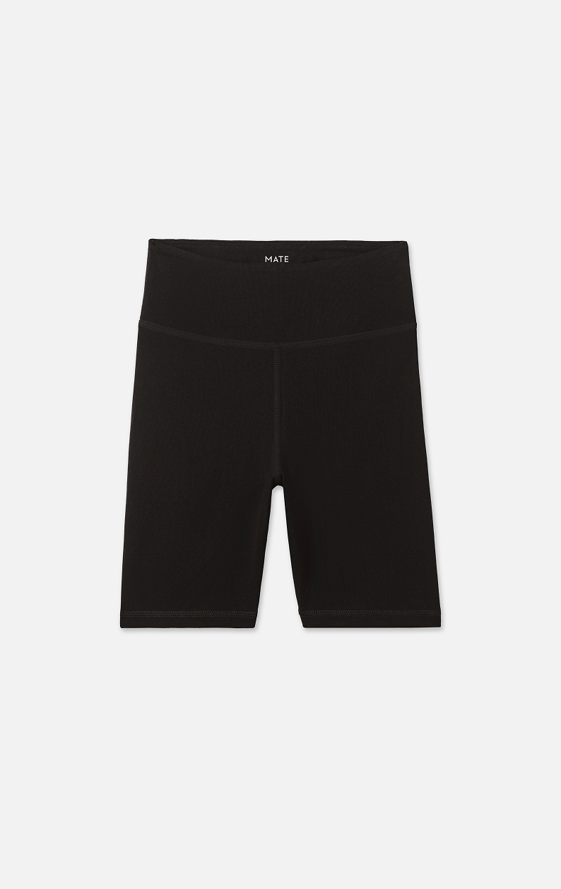 Organic Stretch Biker Short in Jet Black