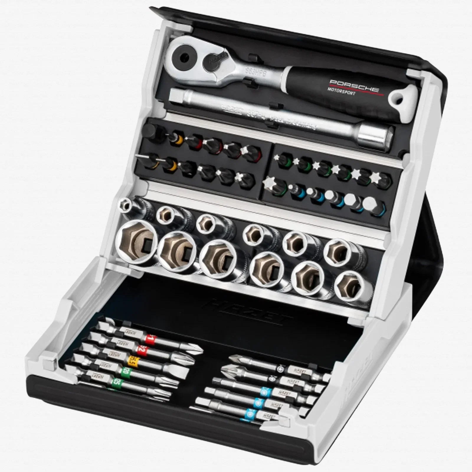 Image of Hazet 2200SC-2-PD Porsche Motorsport SmartCase Metric 1/4" Socket Set, 50 PIeces