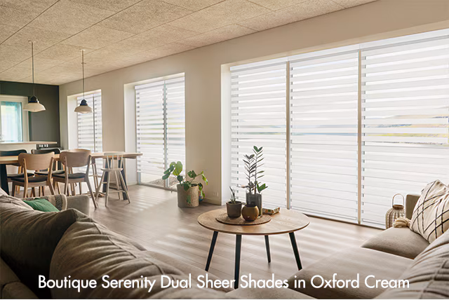 Boutique Serenity Dual Sheer Shades in Oxford Cream