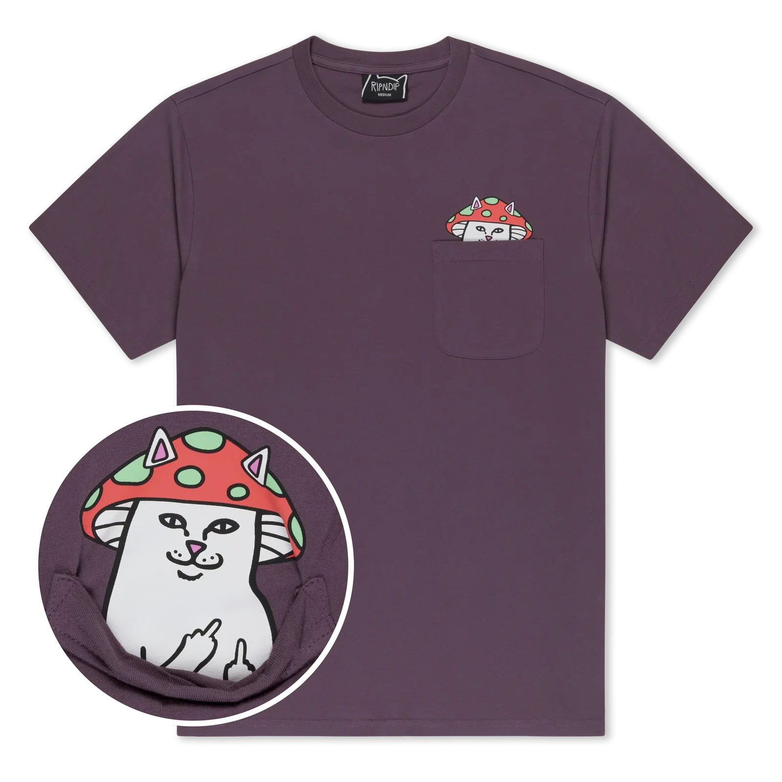 Image of Lord Shroomy Pocket Tee (Dusty Plum)