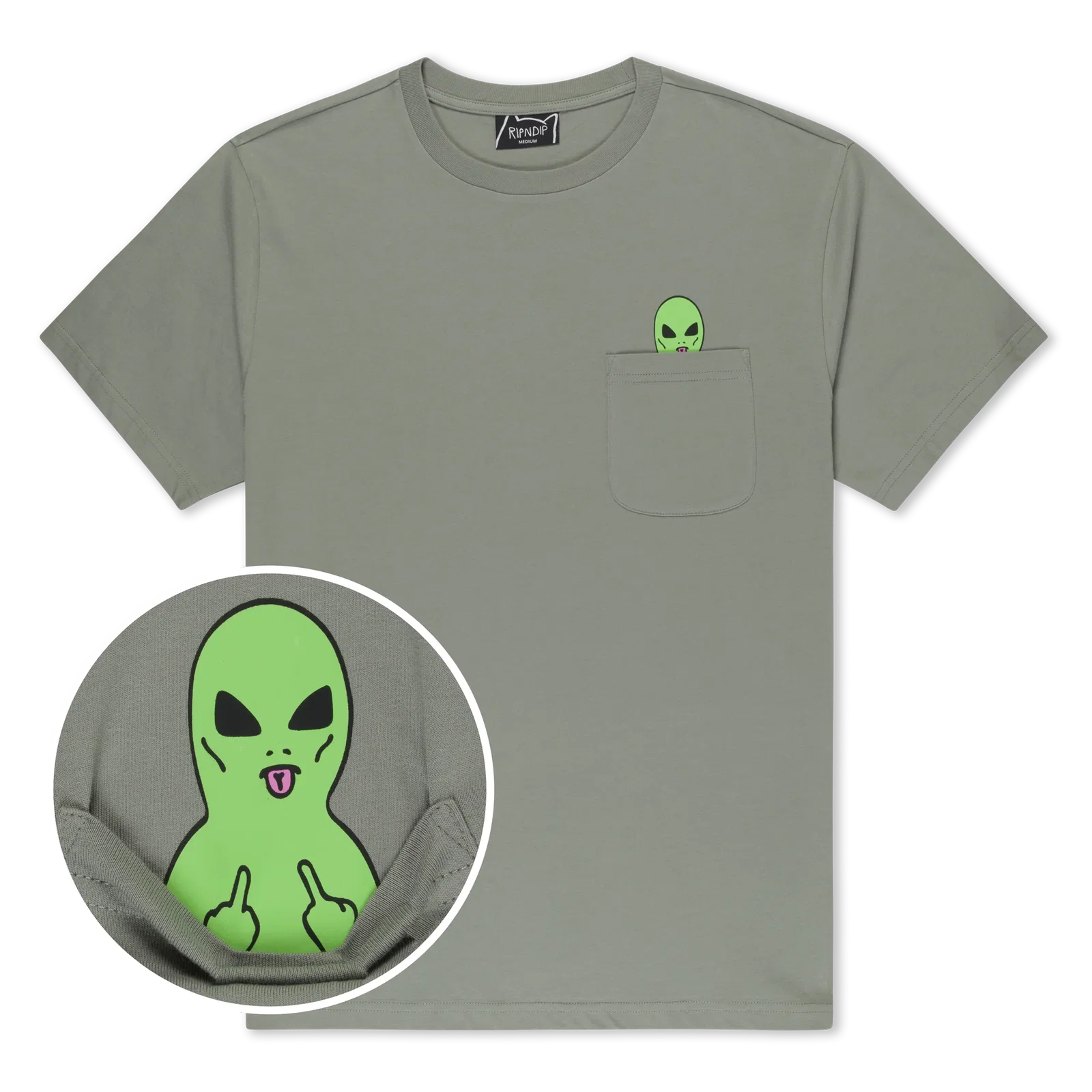 Image of Lord Alien Pocket Tee (Dusty Sage)