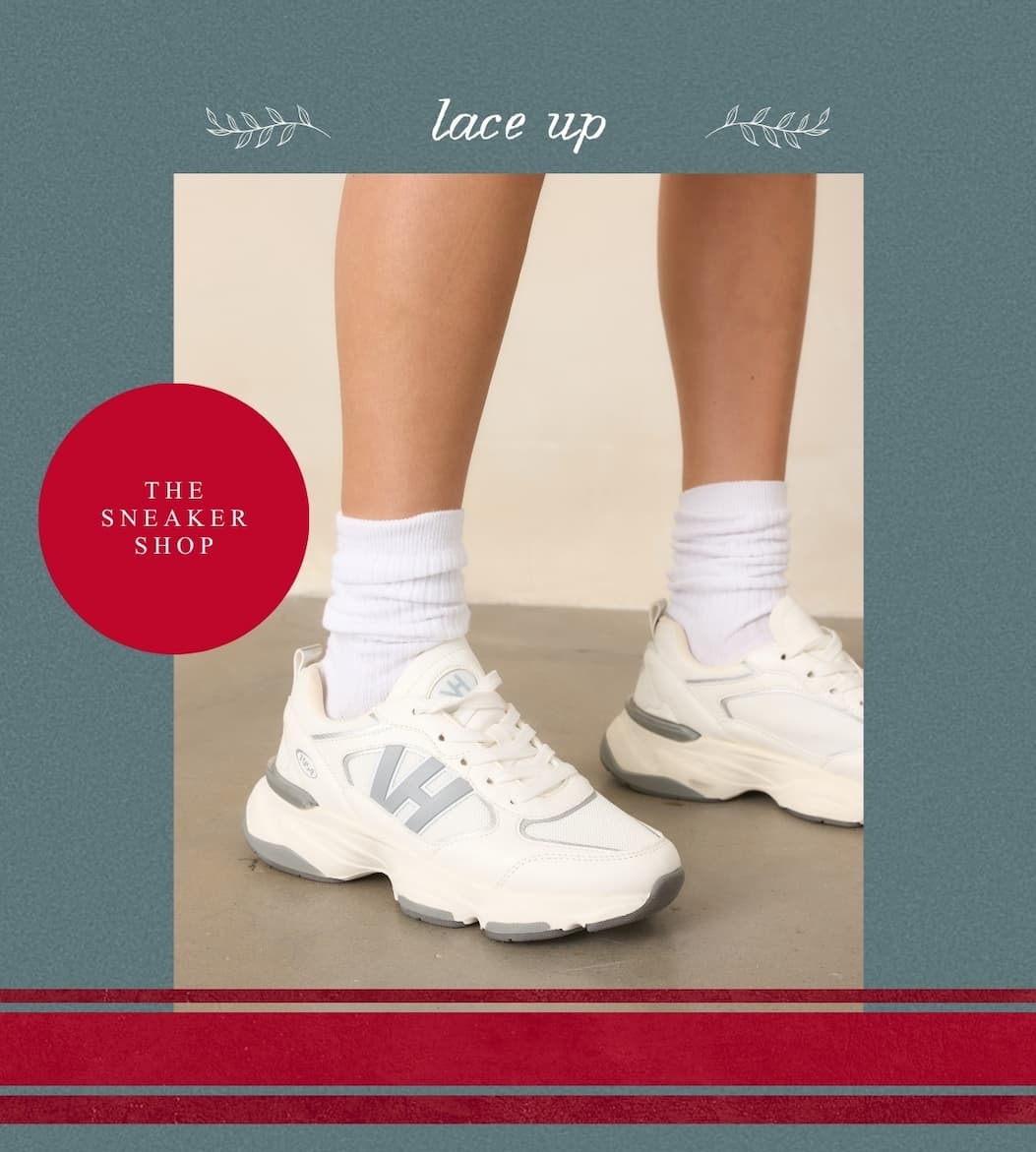 "Lace up. Shop the sneaker shop."