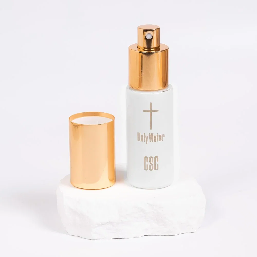 Gold & White Holy Water Spritzer Bottle