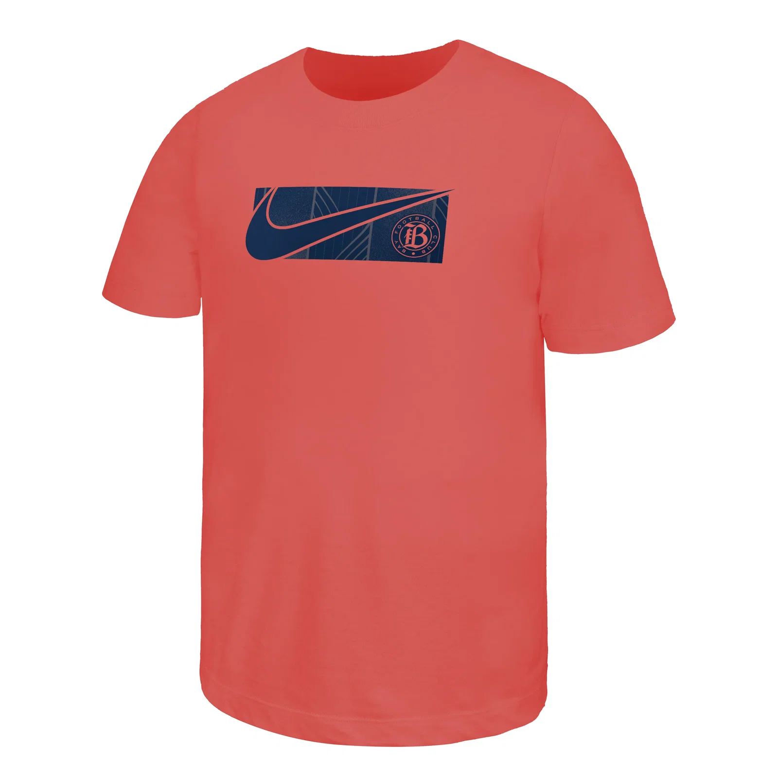 Image of Youth Bay FC Nike Poppy 2025 Swoosh Tee