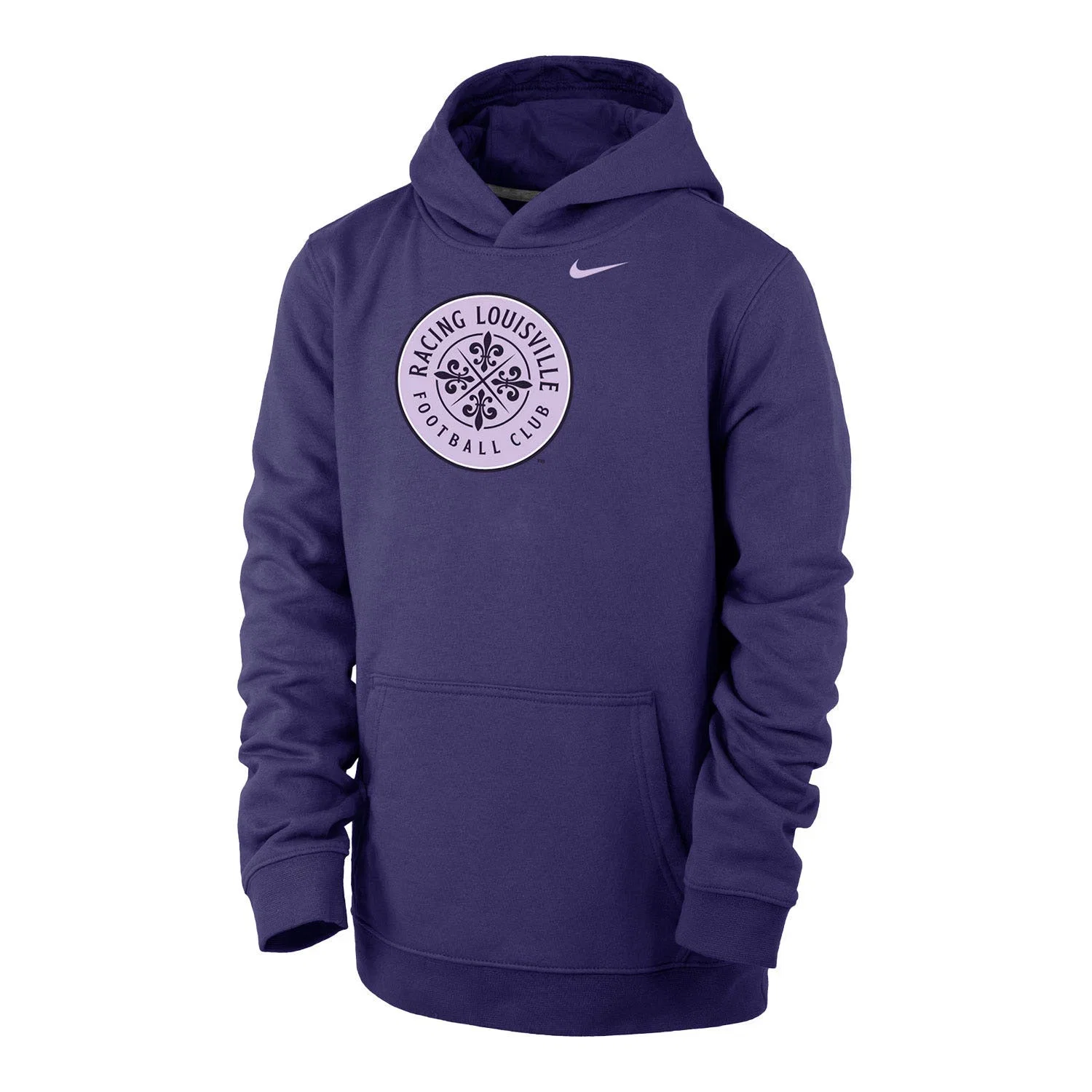 Image of Youth Racing Louisville Nike Purple Crest Hoodie
