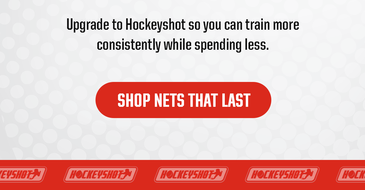 Subheader: Upgrade to HockeyShoy so you can train more consistently while spending less. CTA: Shop Nets That Last