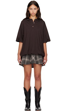 Brown & Green Layered T-shirt Minidress