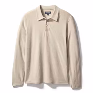 Cotton-Linen Long Sleeve Polo