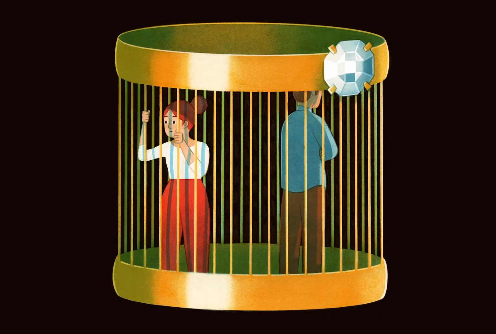 An abstract illustration of a cage | Eleni Kalorkoti for Vox