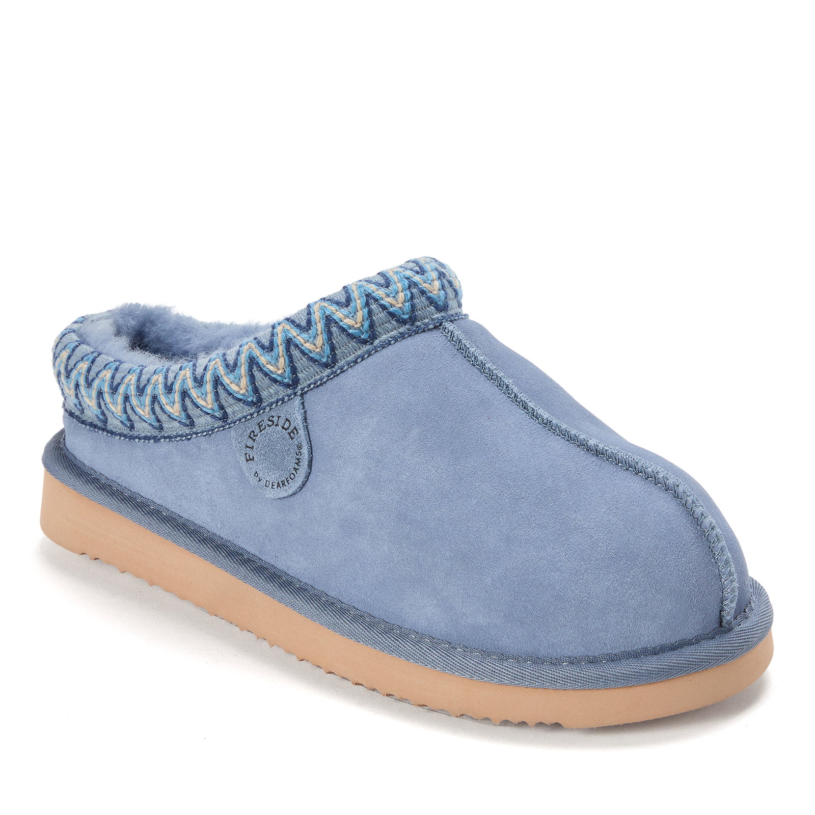 Women's Fireside by Dearfoams Greta Genuine Shearling Clog With Taping - Water Resistant