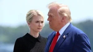 Donald Trump and Natalie Harp in July 2026.