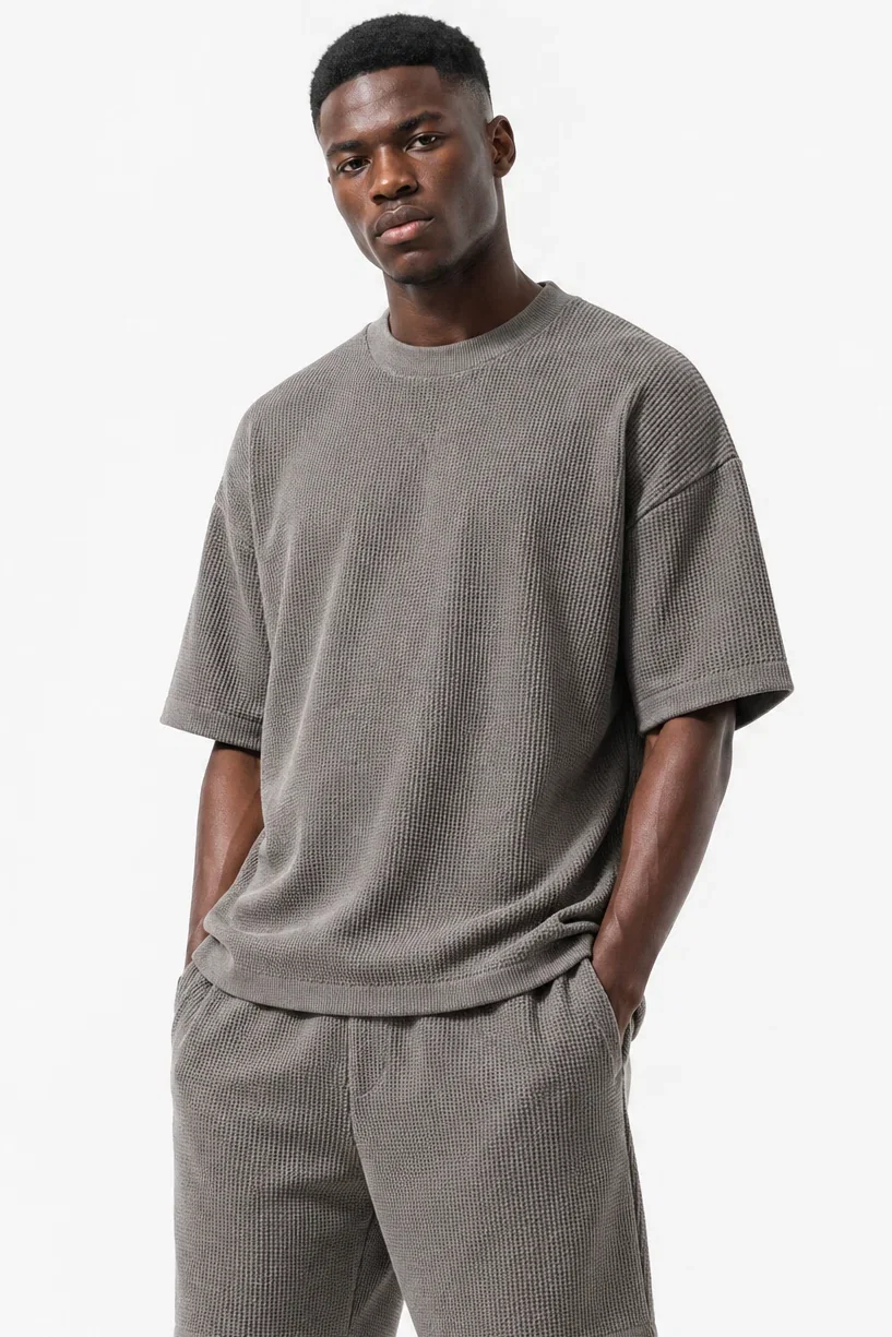 Image of Waffle Knit Oversized T-Shirt