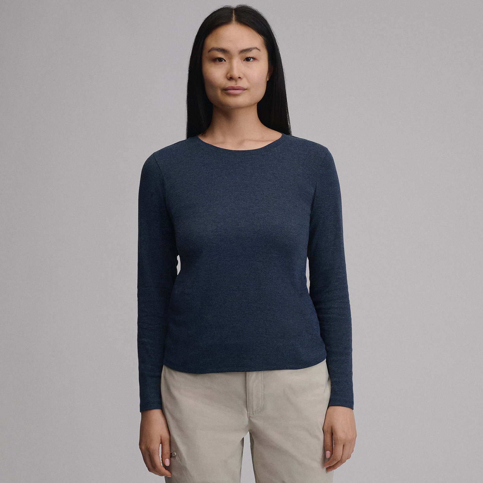 Image of Women's Everyday Long-Sleeve Crewneck T-Shirt