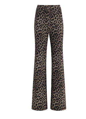Shop Leopard Pull-On High Waisted Flare Trouser in Signature Ponte