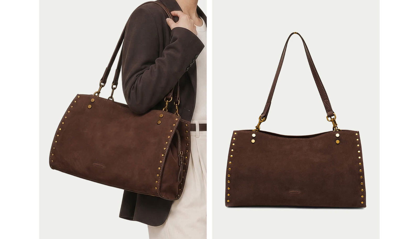 The Lennox Studded XL in Espresso Suede