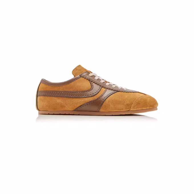 Leather-Trimmed Suede Sneakers