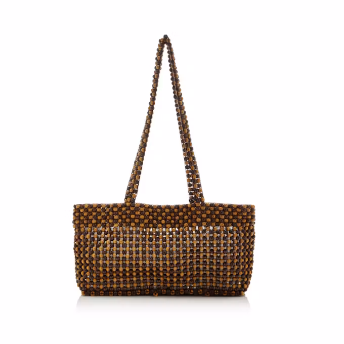 La Isla Wood-Beaded Mini Bag