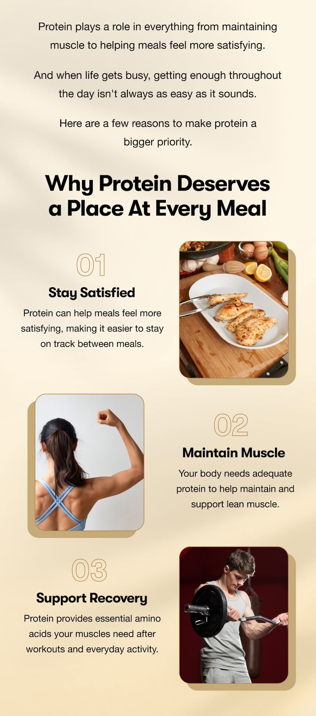 Protein plays a role in everything. Why protein deserves a place at every meal.