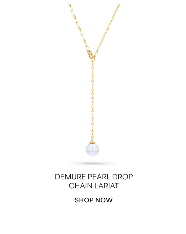 Demure Pearl Drop Chain Lariat
