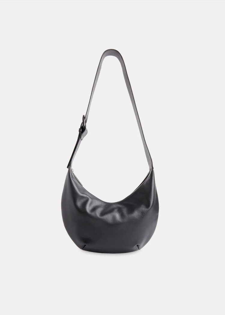 Black Sia Curved Crossbody Bag