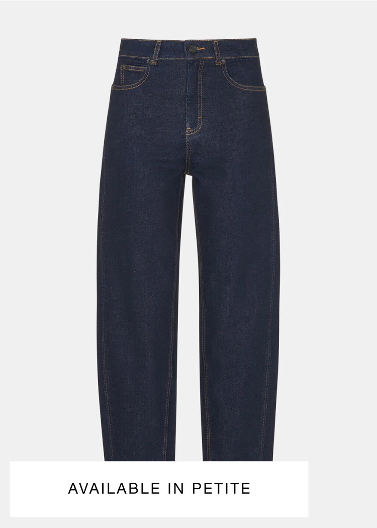 Dark Denim Stretch Barrel Leg Jean