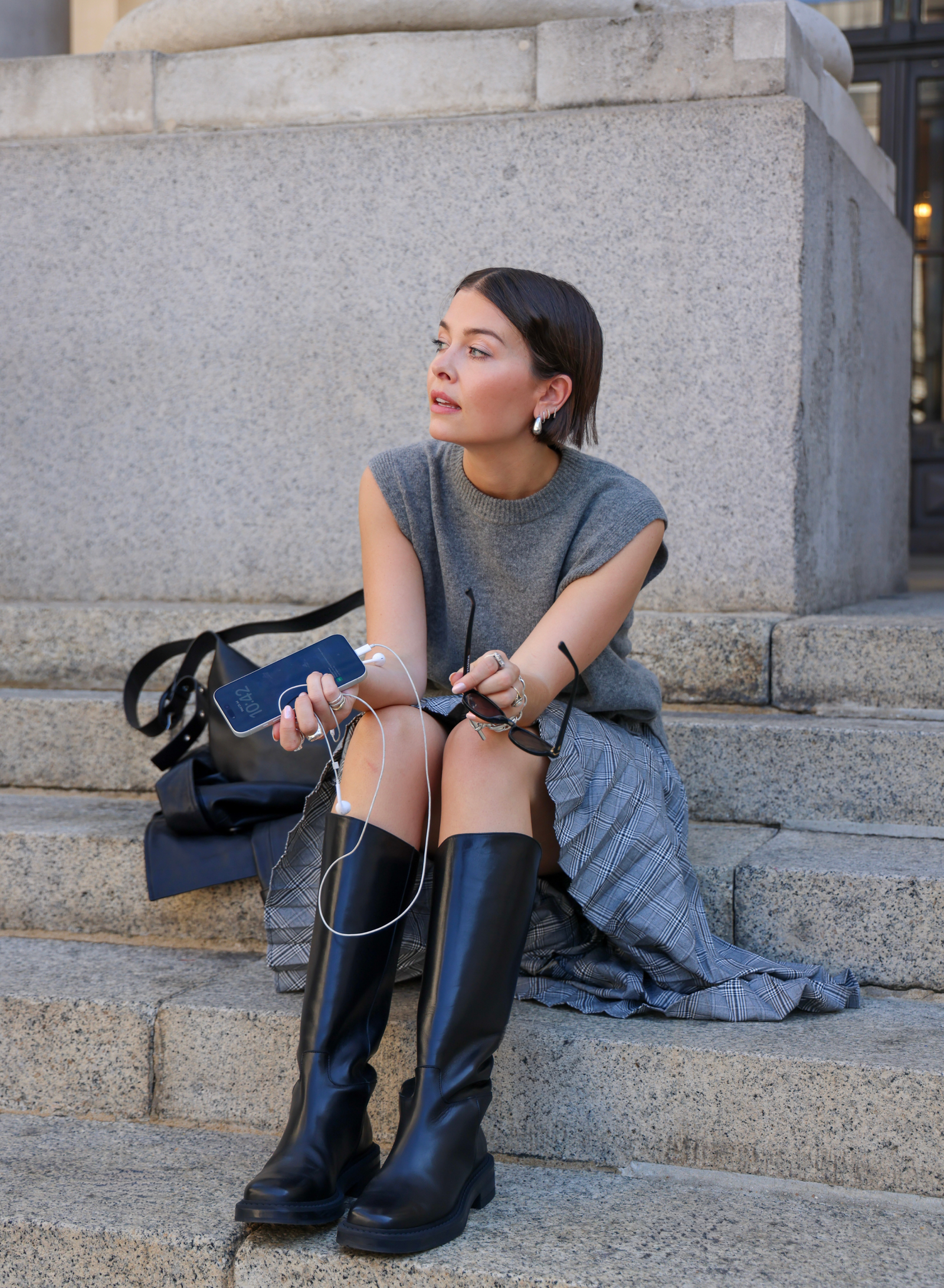 Grey Wool Sleeveless Tank