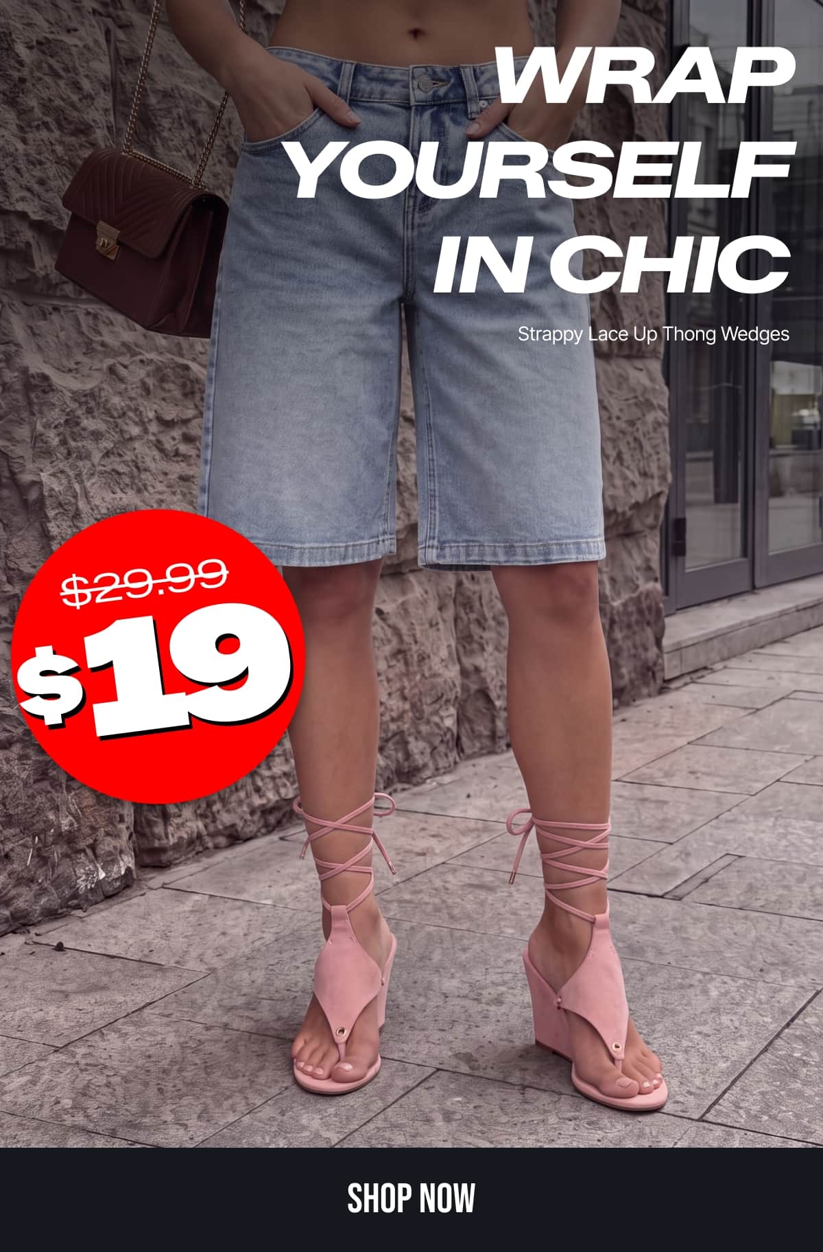 WRAP YOURSELF IN CHIC - Shop Strappy Lace Up Thong Wedges