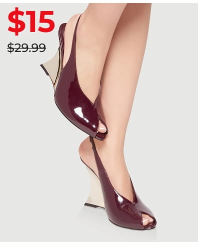 Shop Peep Toe Slingback Metallic Wedges