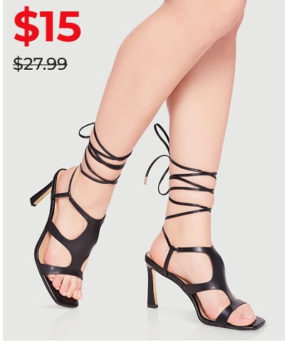 Shop Gold Sole Strappy Lace Up Open Toe Heels
