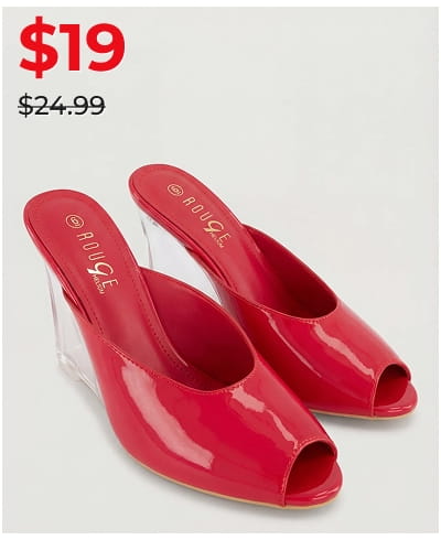 Shop Peep Toe Clear Wedges