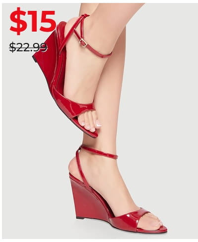 Shop Open Toe Ankle Strap Wedge Sandals
