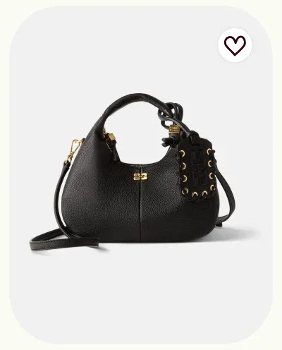 Mini Logo Grained Hobo Bag