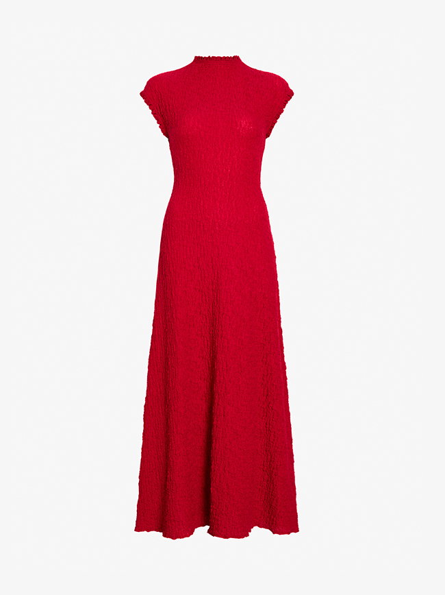 Cleo Dress in Jersey Jacquard in Red