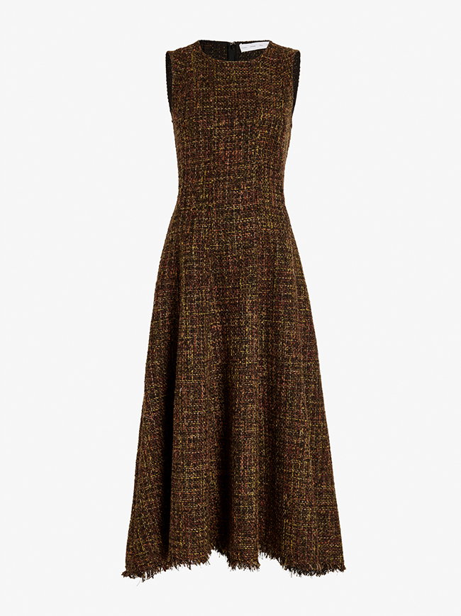 Beatrix Dress in Tweed in Henna Multi