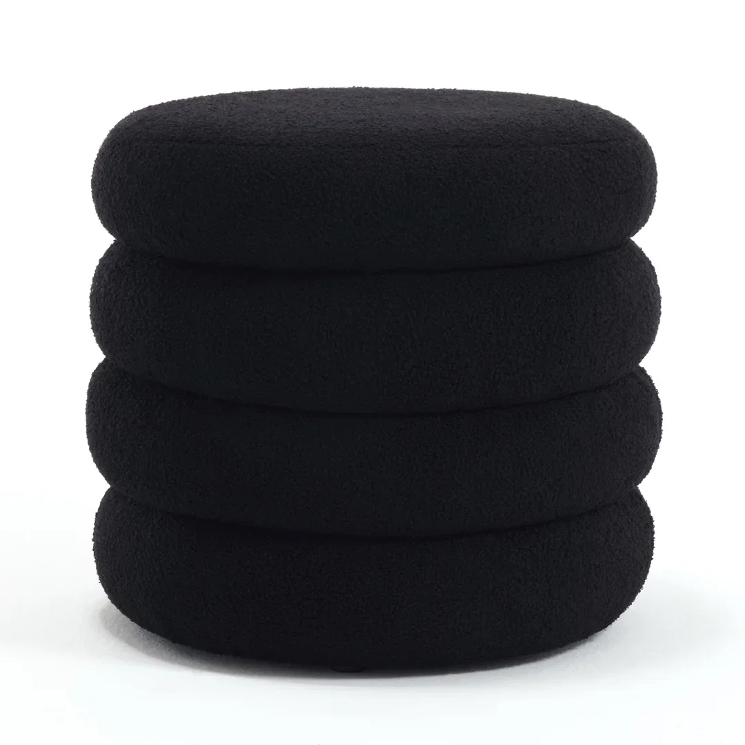Leiani Modern 19.5" W Round Upholstered Storage Ottoman with Hidden Storage for Living Room and Bedroom