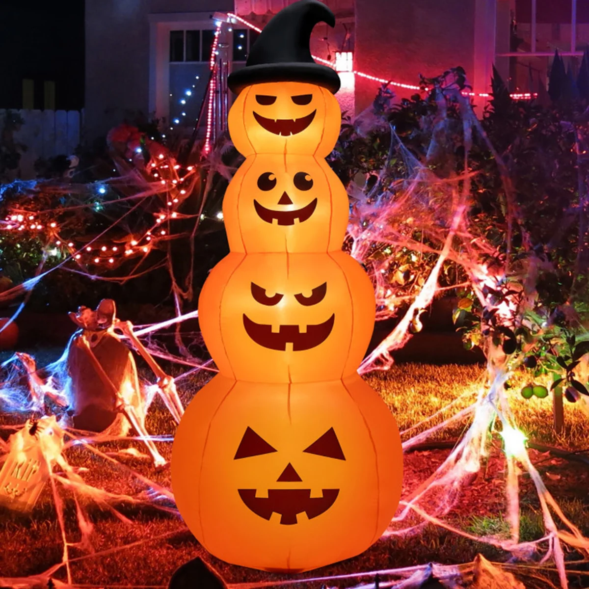 Image of 8' Inflatable Halloween Pumpkin Stack