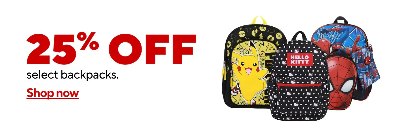 25% off select backpacks