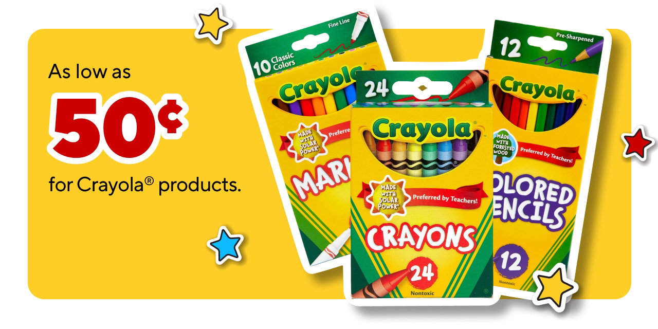 Crayola starting at $0.50