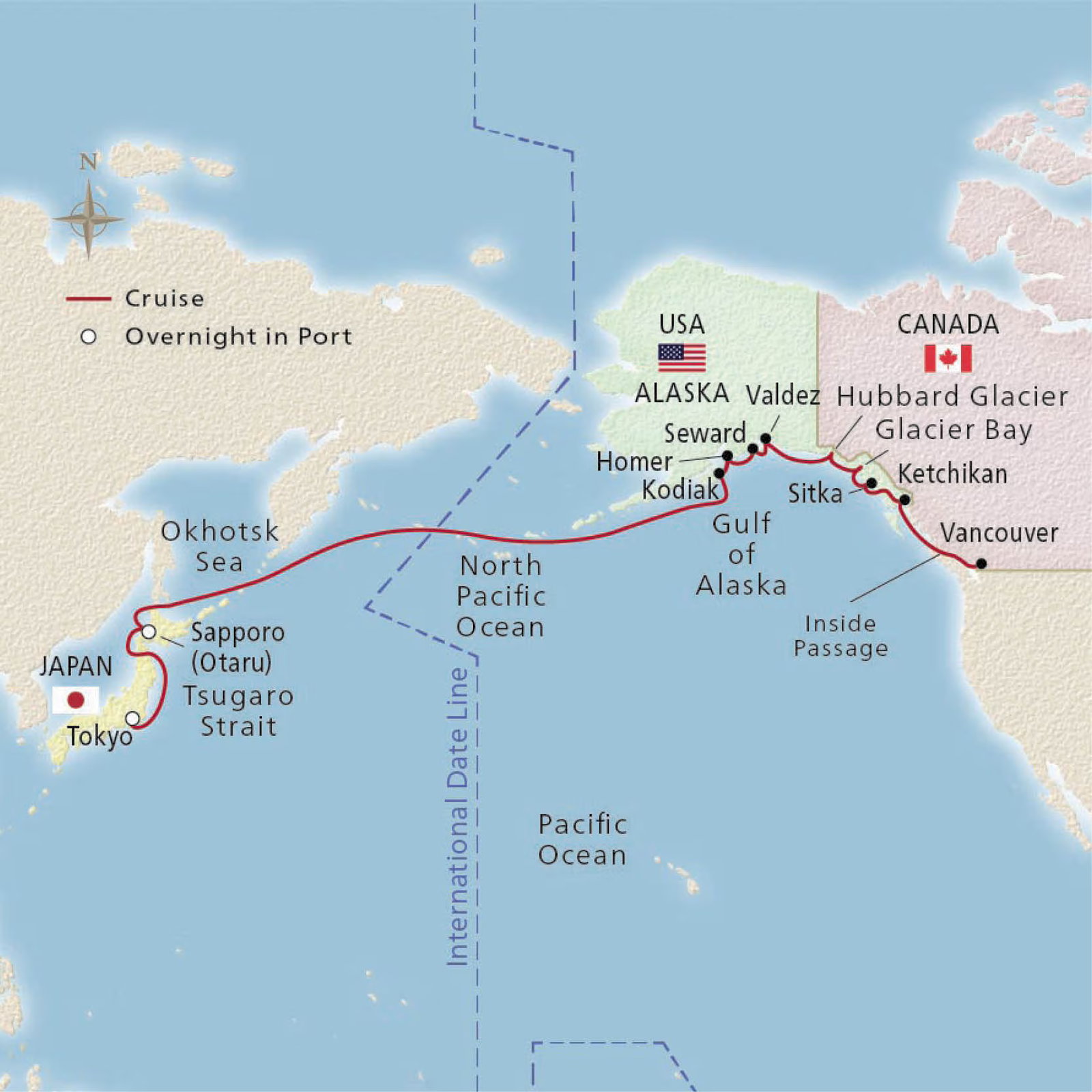 North Pacific Passage map