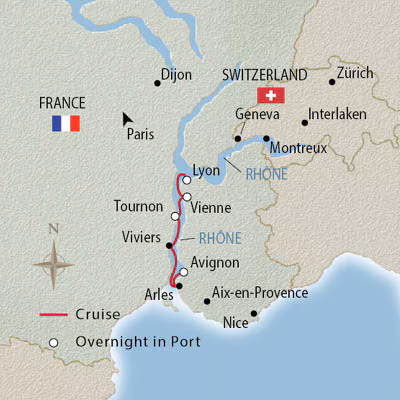Lyon & Provence map