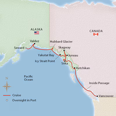 Alaska & the Inside Passage map