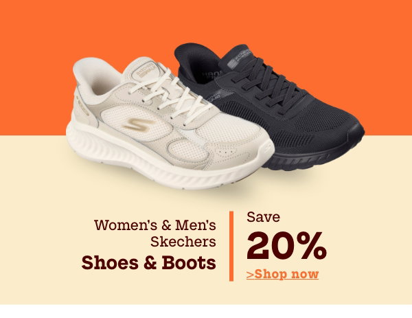 Women's + Men's Skechers Shoes & Boots Save 20%
