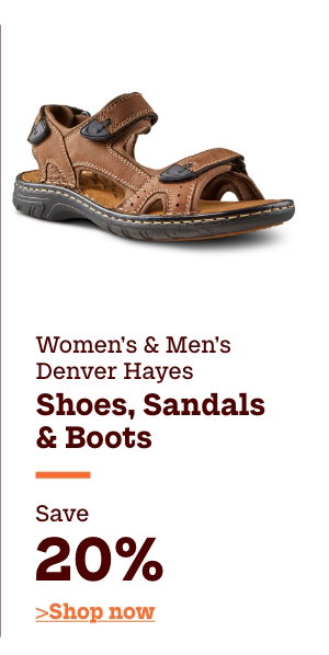 Women's + Men's Denver Hayes Shoes, Sandals, & Boots Save 20%