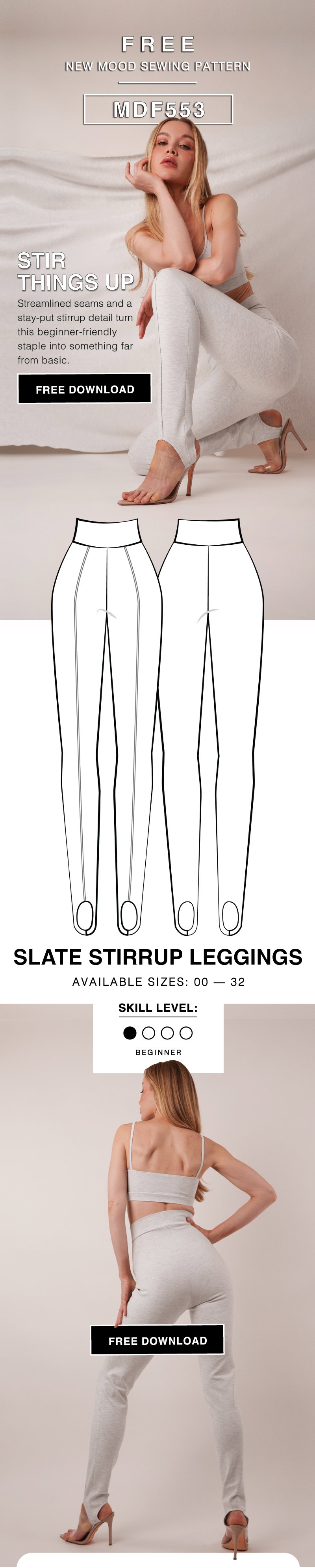 THE SLATE STIRRUP LEGGINGS FREE SEWING PATTERN