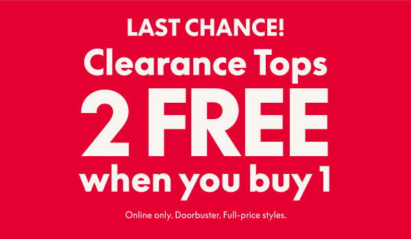 Clearance Tops Buy 1 Get 2 Free