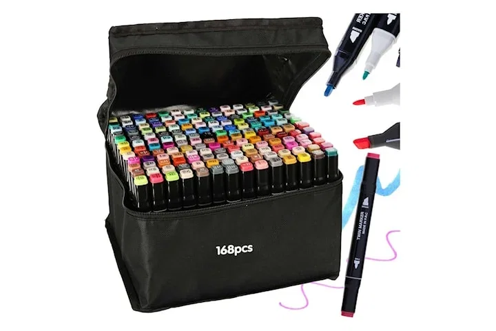 Tuschpennor med fodral 168-pack